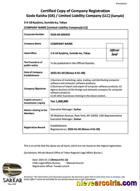 Japan company registration